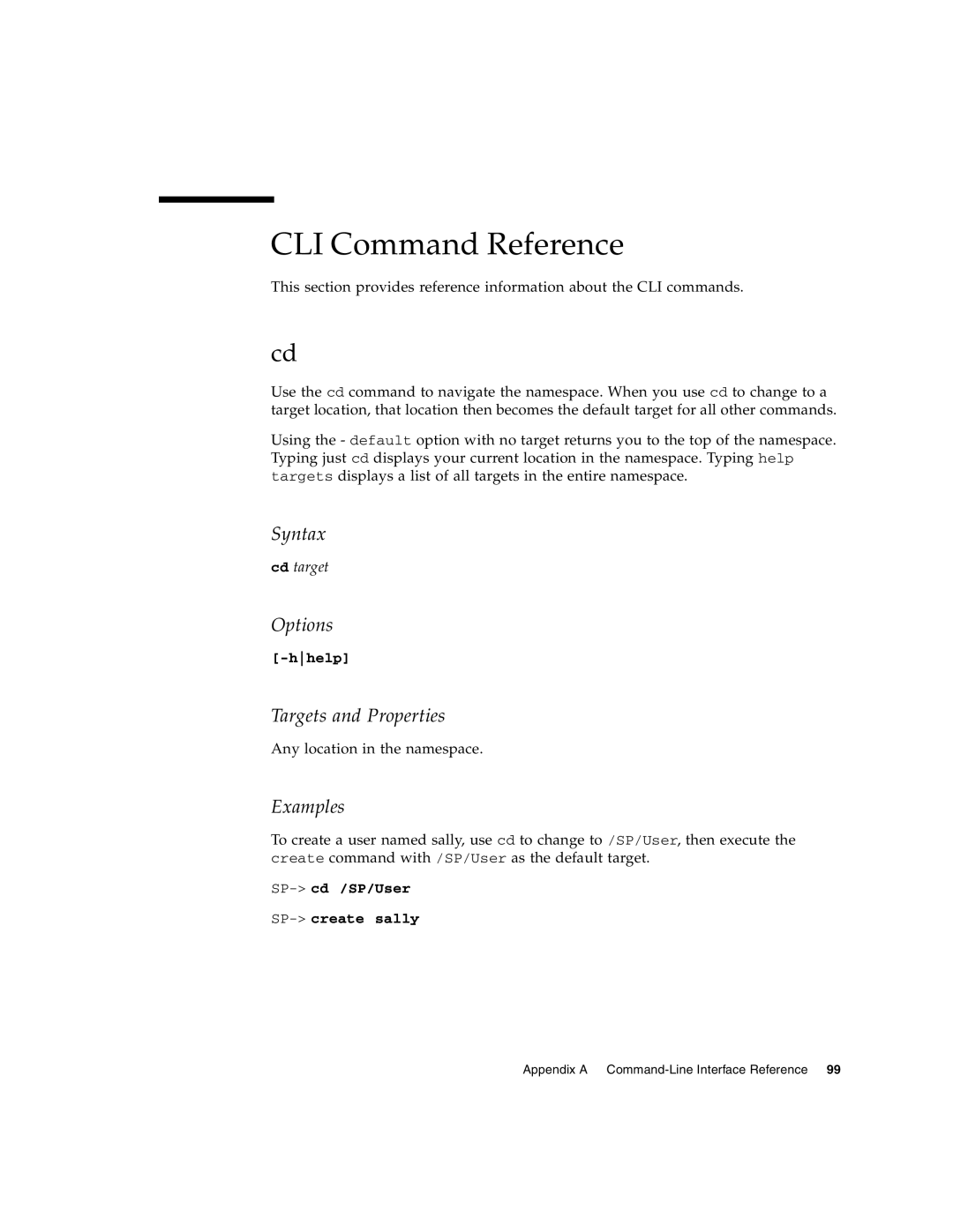 Sun Microsystems X4150 manual CLI Command Reference 