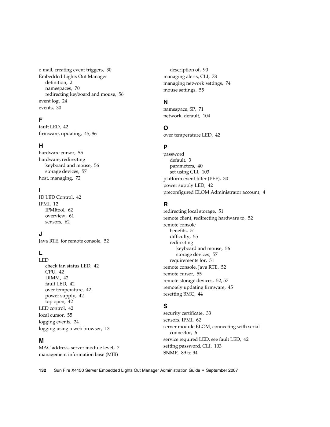 Sun Microsystems X4150 manual Led 