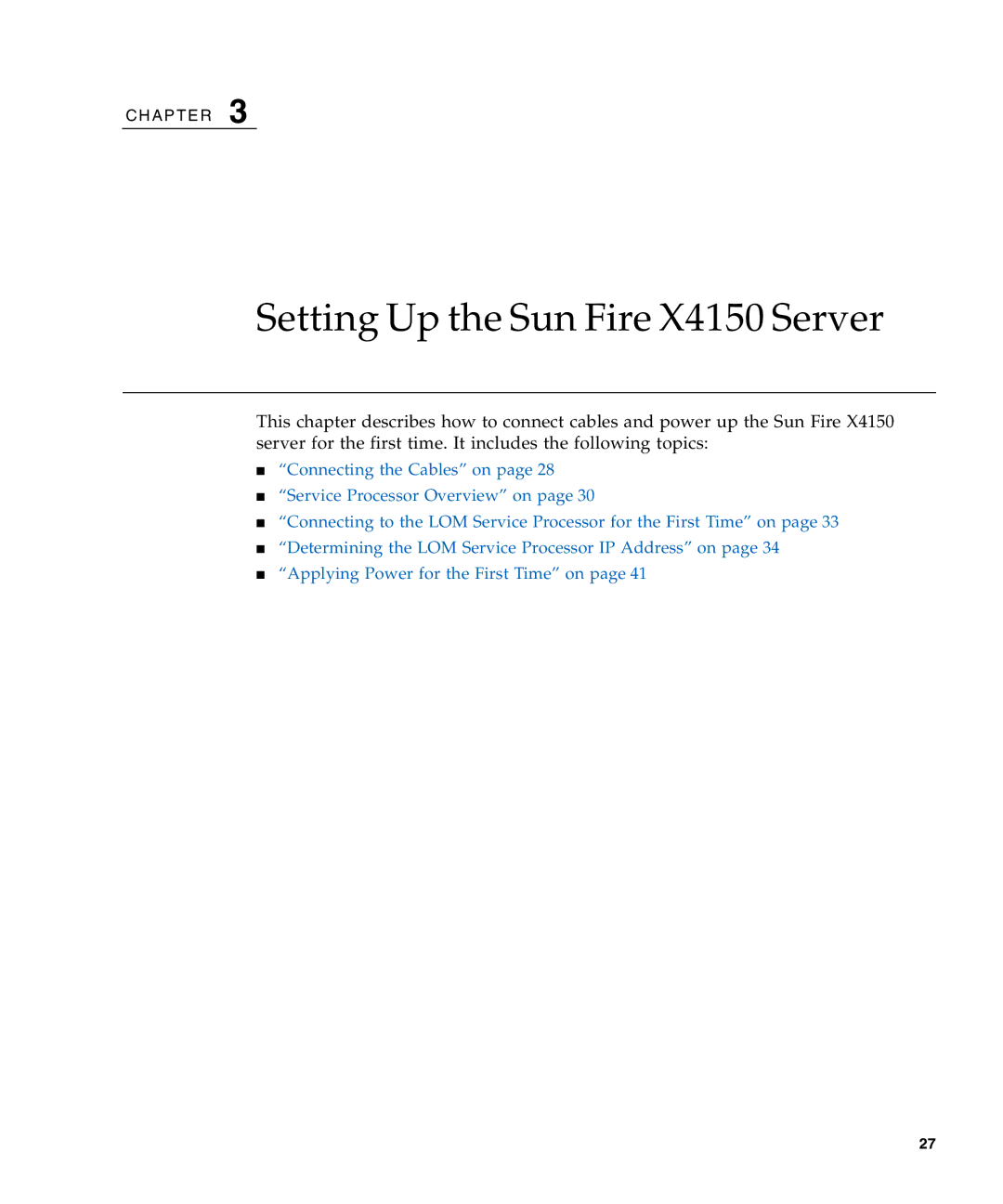 Sun Microsystems manual Setting Up the Sun Fire X4150 Server 