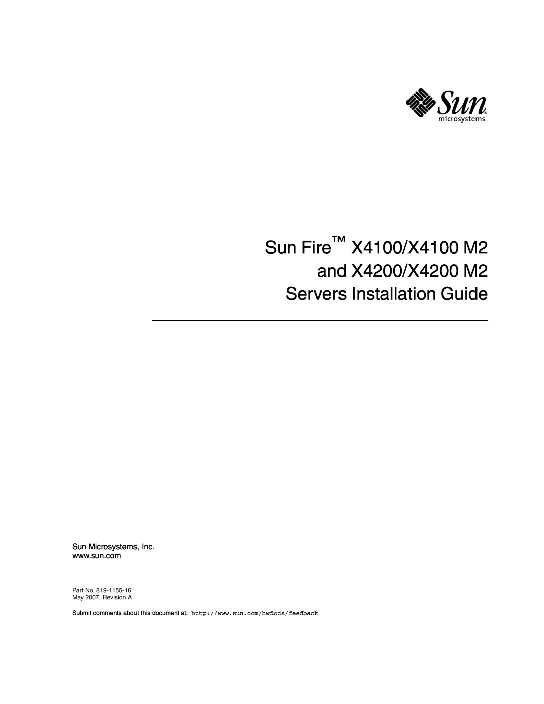 Sun Microsystems manual Sun Fire X4100/X4100 M2 and X4200/X4200 M2 Servers Installation Guide, Sun Microsystems, Inc 
