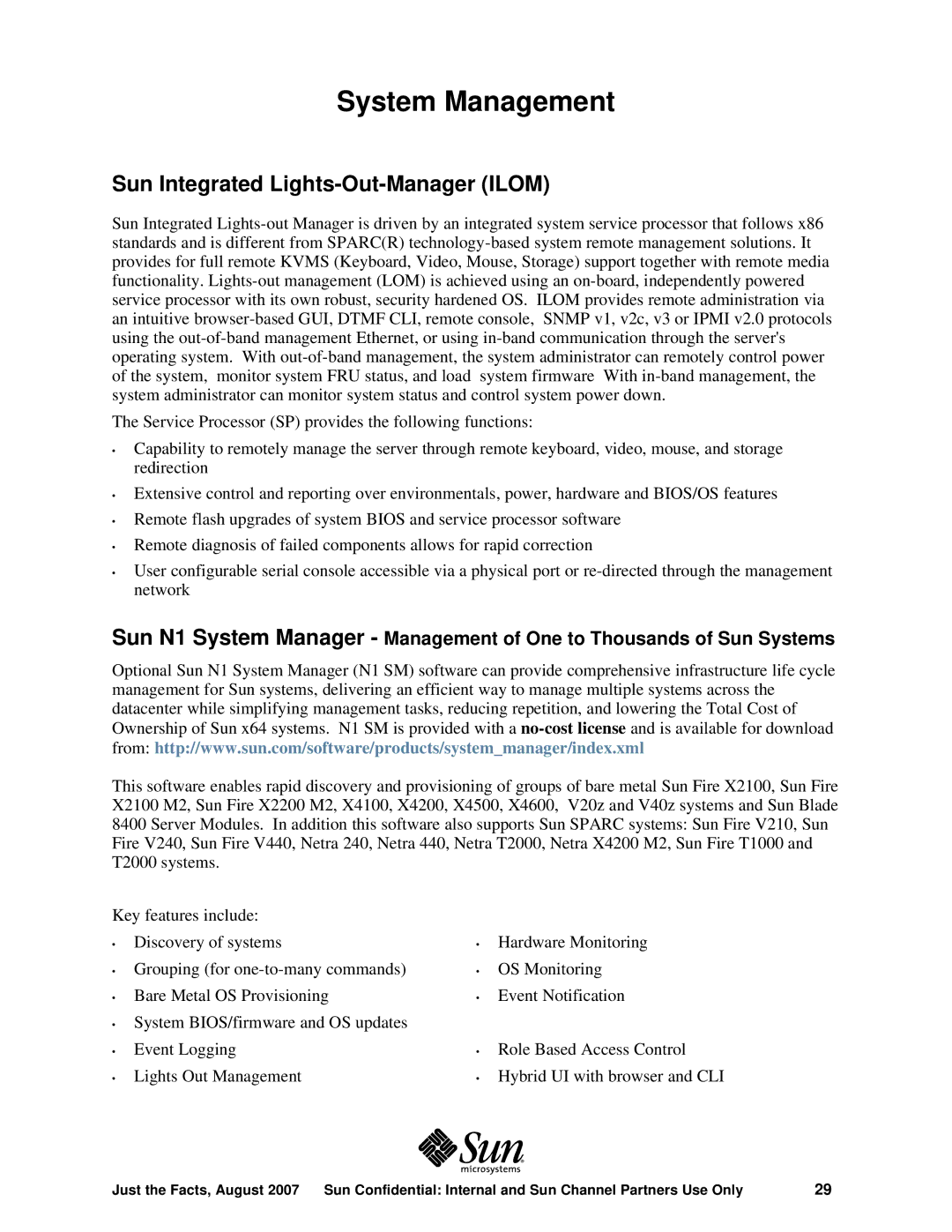 Sun Microsystems X4200 M2 manual System Management, Sun Integrated Lights-Out-Manager Ilom 