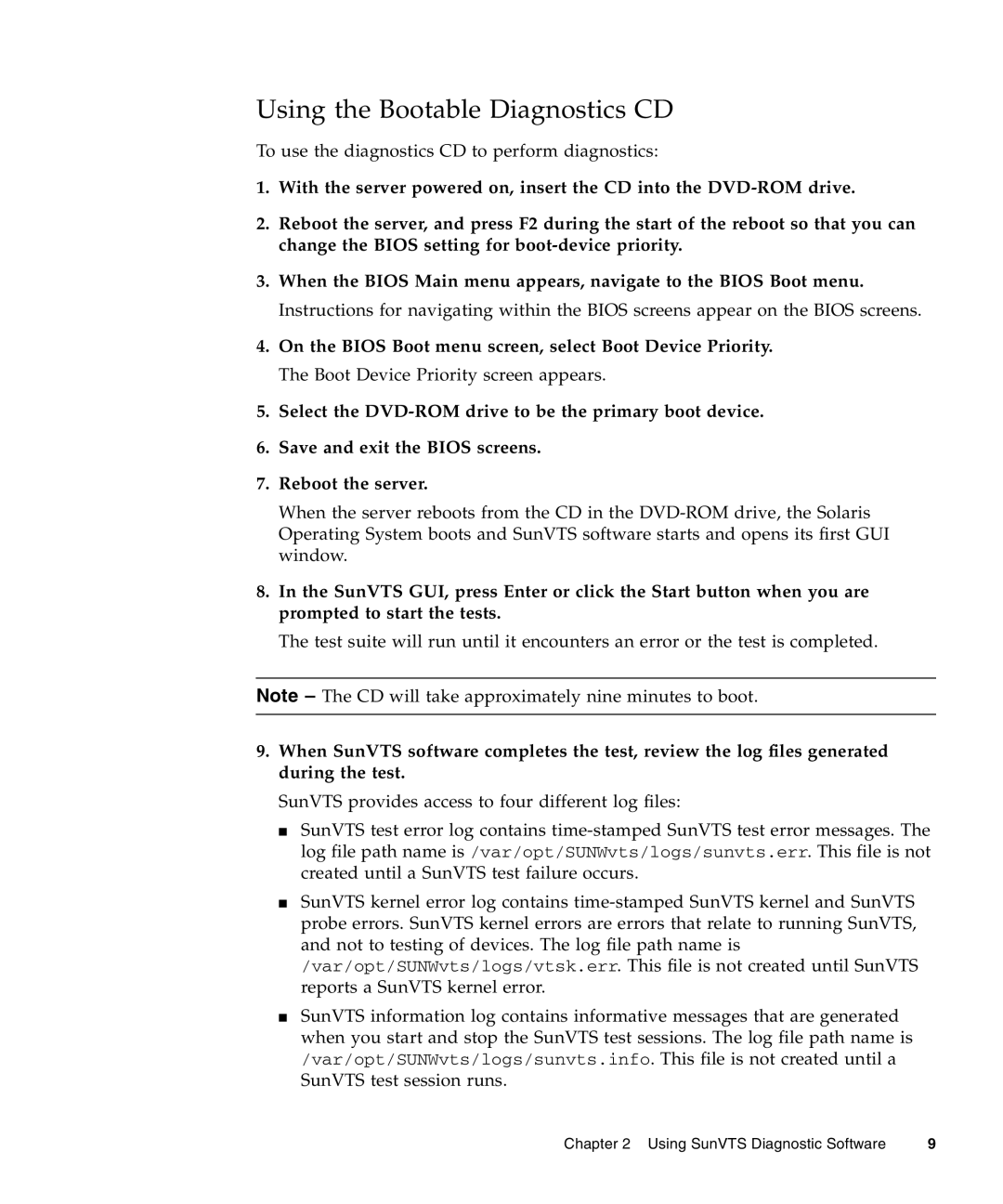 Sun Microsystems X4440, X4240, X4140 manual Using the Bootable Diagnostics CD 