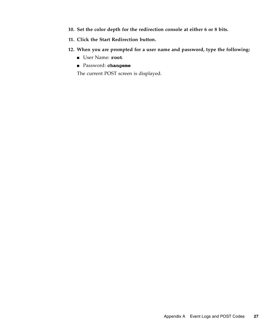 Sun Microsystems X4440, X4240, X4140 manual Appendix a Event Logs and Post Codes 