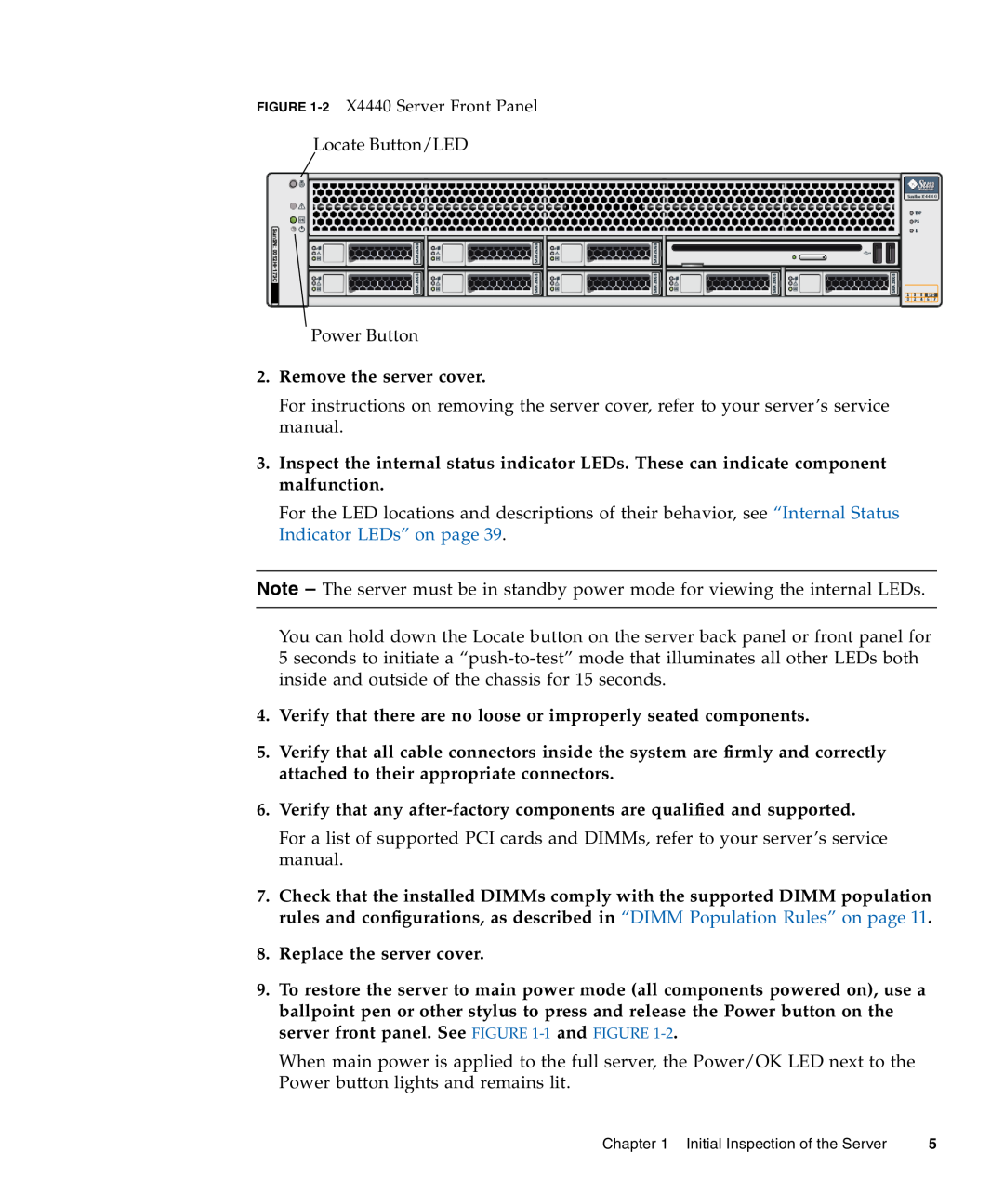 Sun Microsystems X4240, X4440, X4140 manual Remove the server cover 