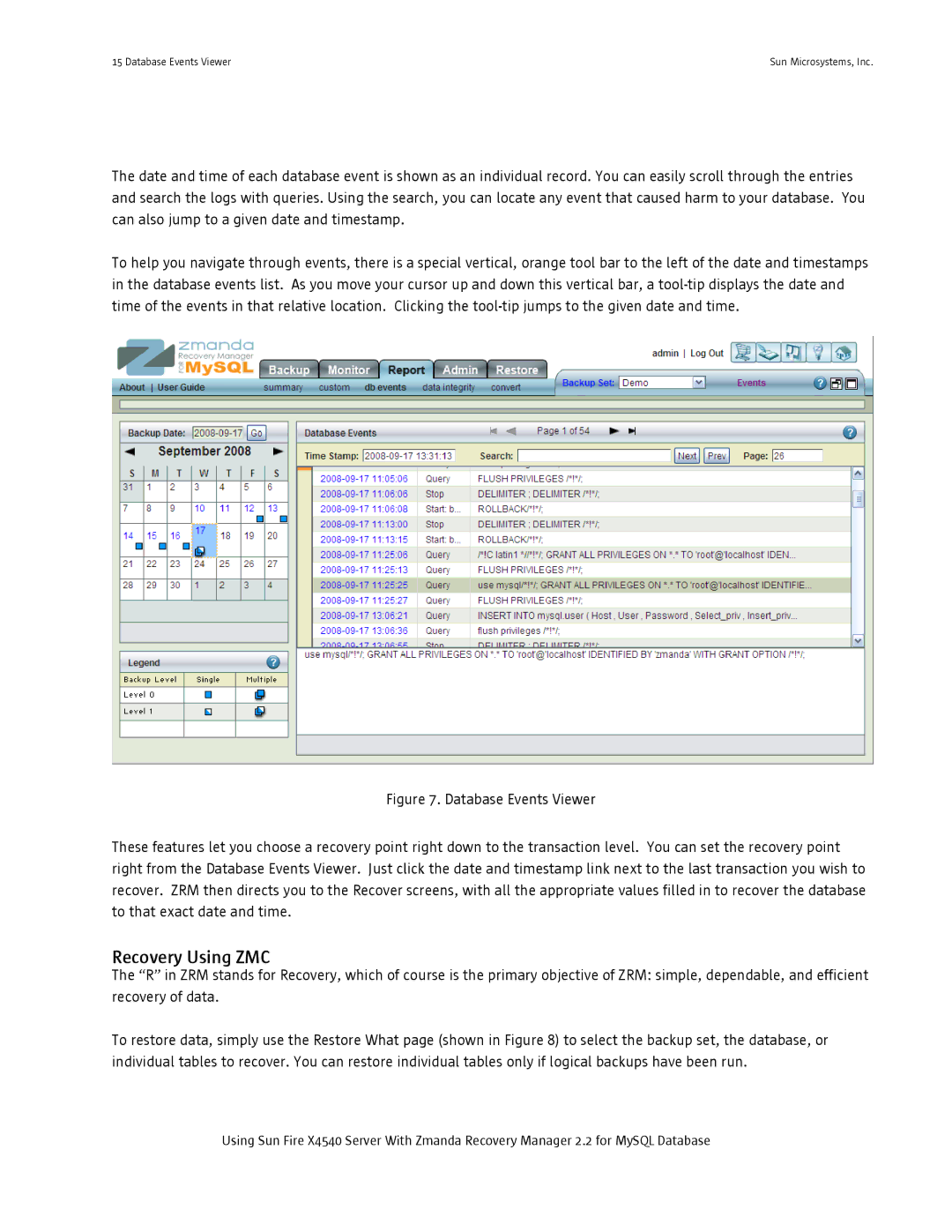 Sun Microsystems X4540 manual Recovery Using ZMC 