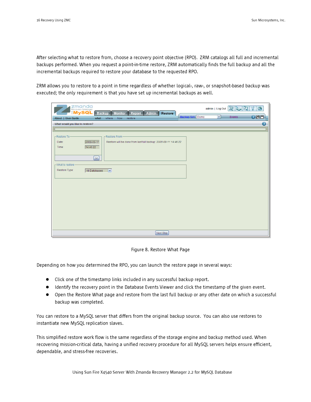 Sun Microsystems X4540 manual Recovery Using ZMC 