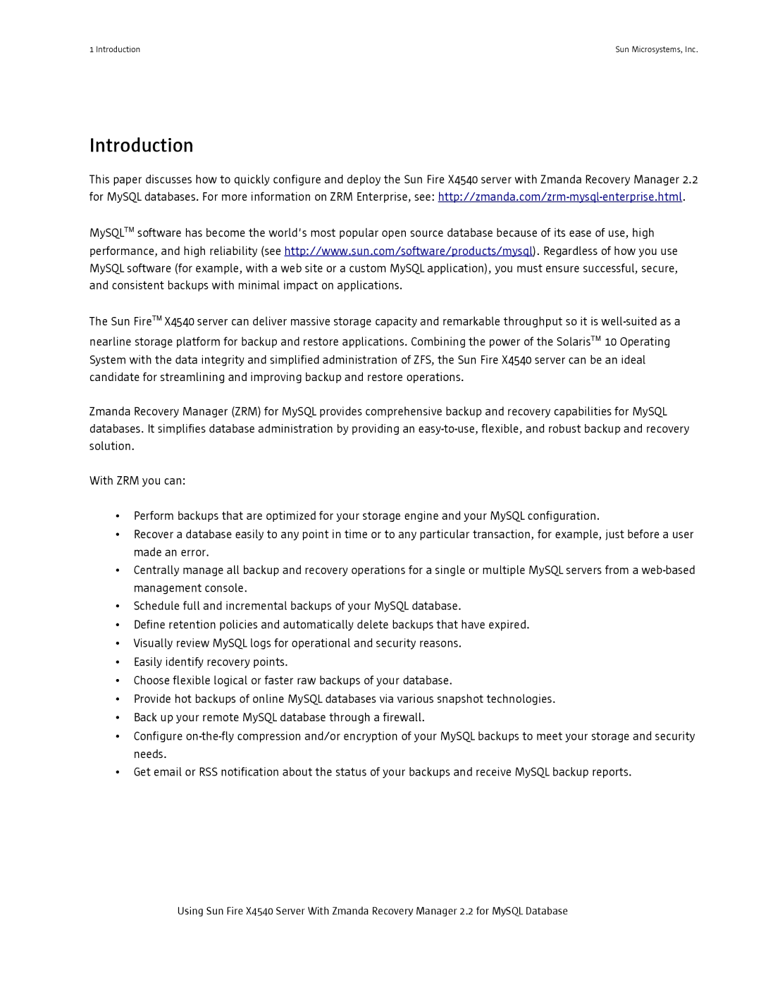 Sun Microsystems X4540 manual Introduction 