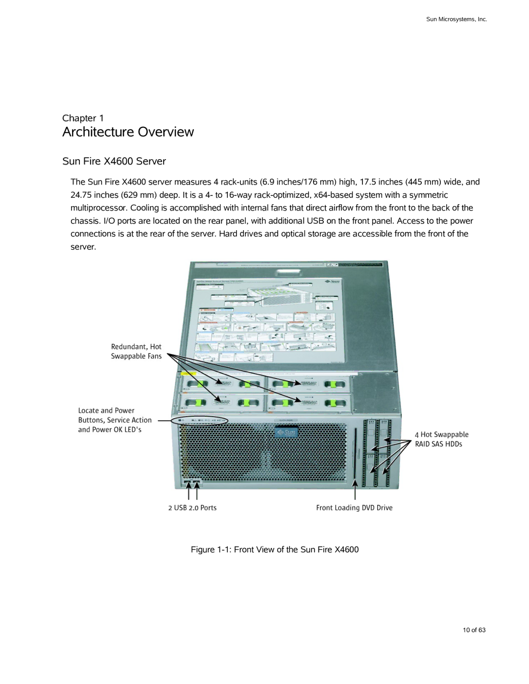 Sun Microsystems X4600 M2 manual Architecture Overview, Sun Fire X4600 Server 