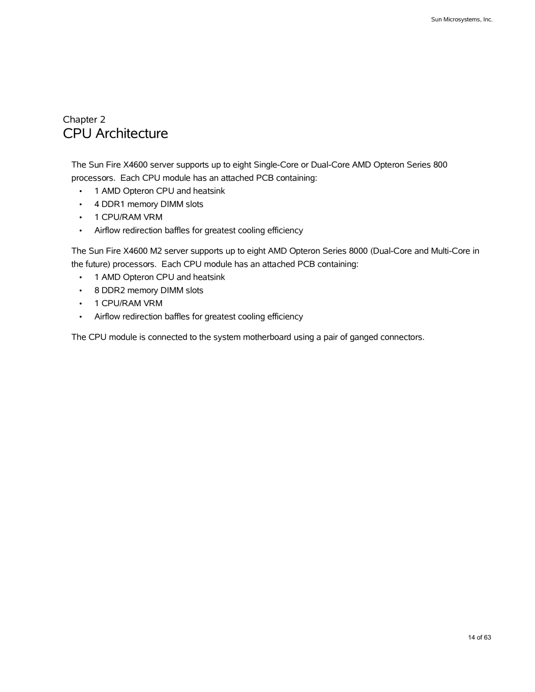 Sun Microsystems X4600 M2 manual CPU Architecture, Cpu/Ram Vrm 