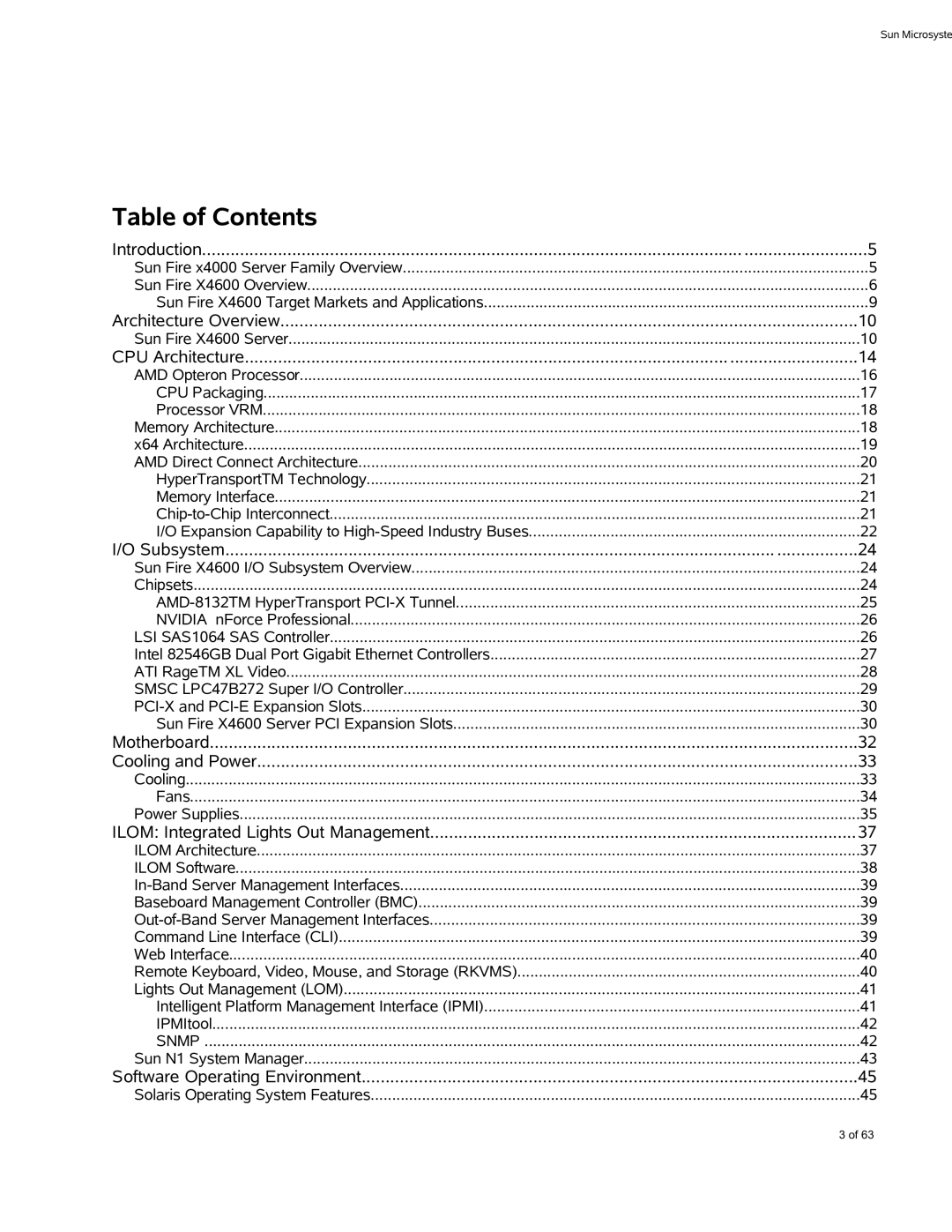 Sun Microsystems X4600 M2 manual Table of Contents 