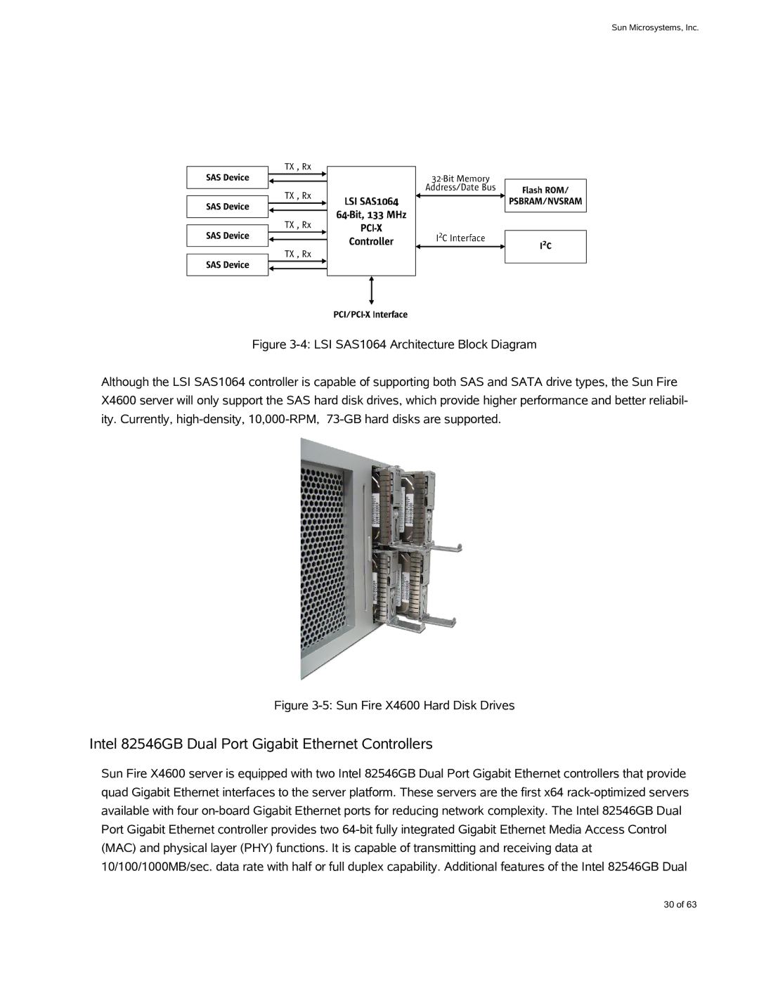 Sun Microsystems X4600 M2 manual Intel 82546GB Dual Port Gigabit Ethernet Controllers, Sun Fire X4600 Hard Disk Drives 