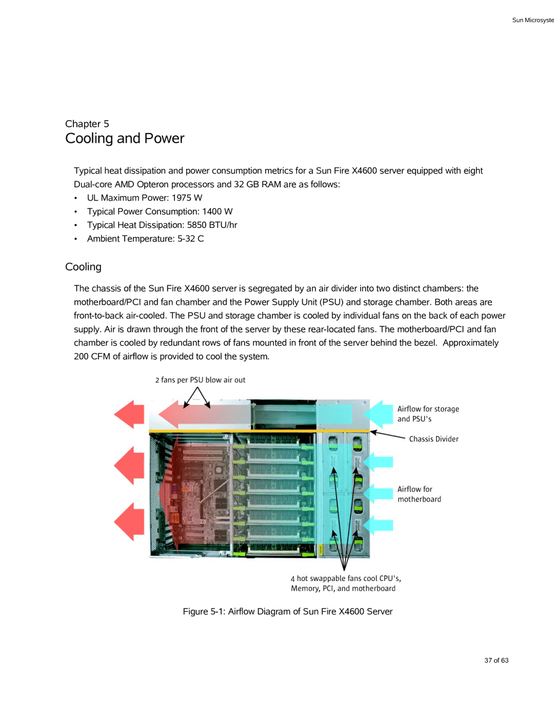 Sun Microsystems X4600 M2 manual Cooling and Power 