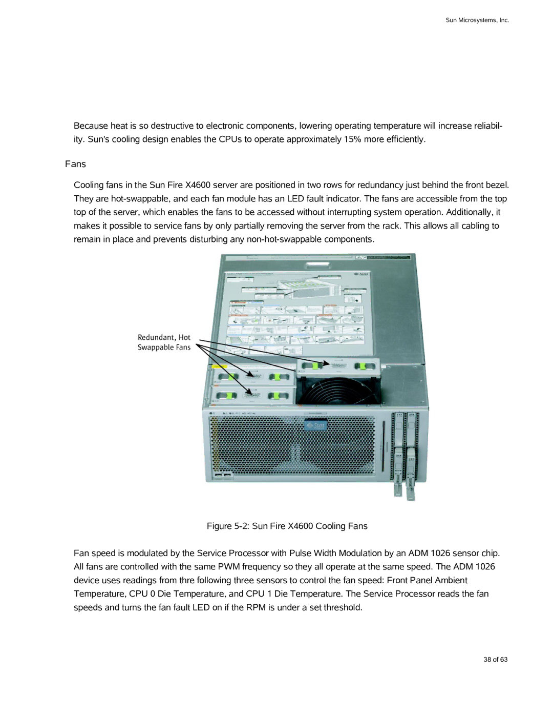 Sun Microsystems X4600 M2 manual Fans 