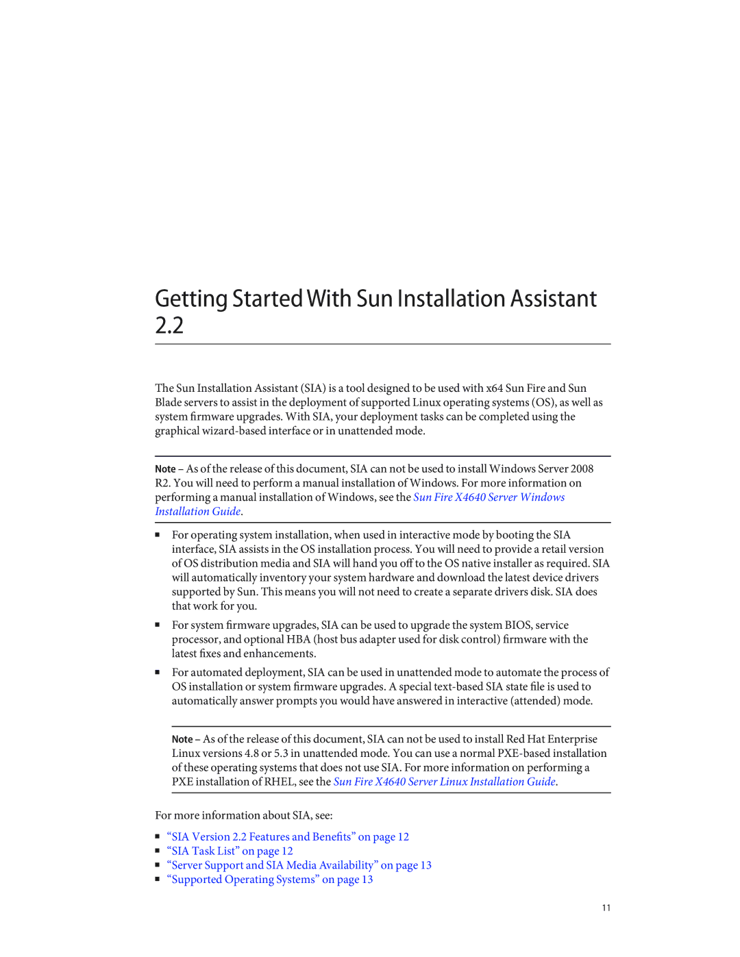 Sun Microsystems X4640 manual Getting Started With Sun Installation Assistant 