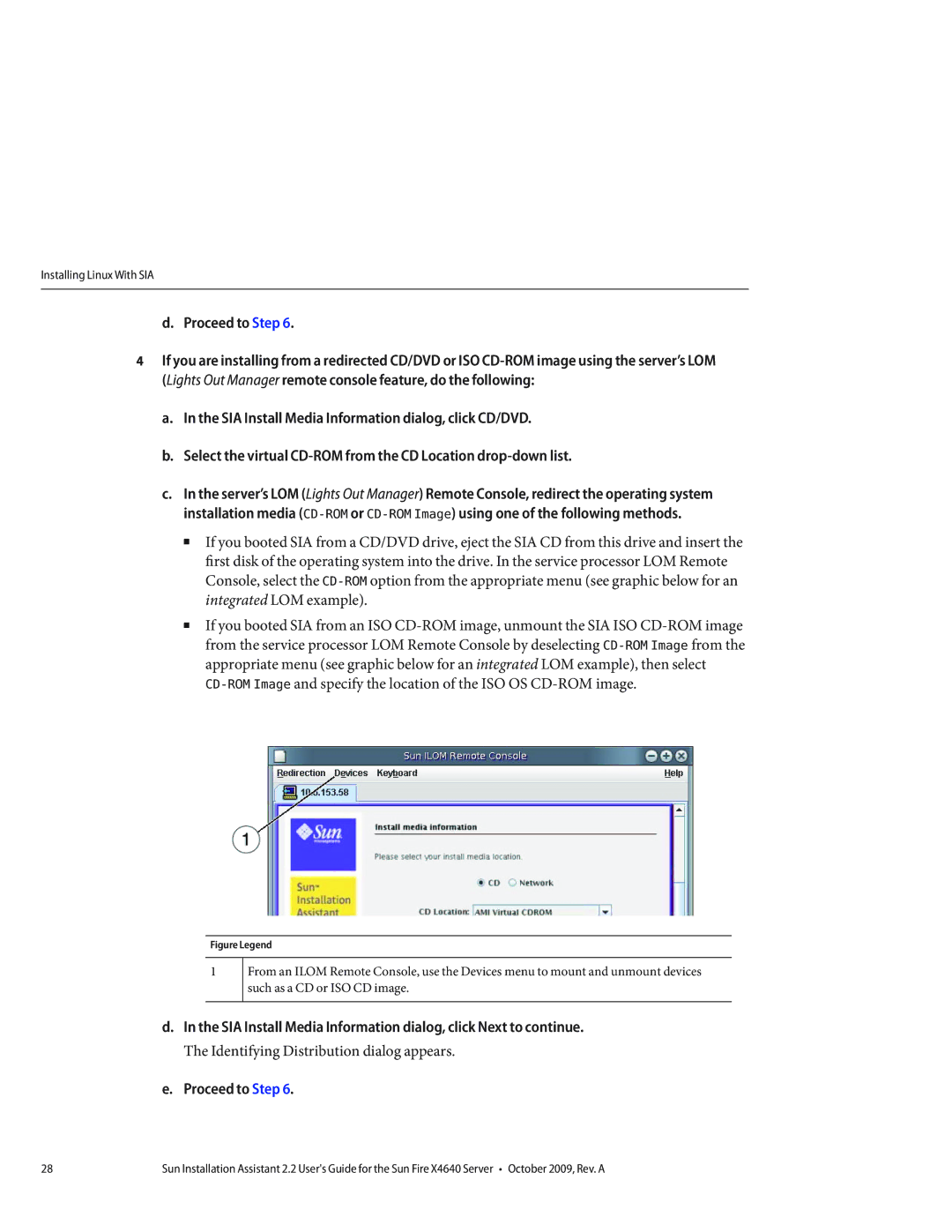 Sun Microsystems X4640 manual SIA Install Media Information dialog, click Next to continue 