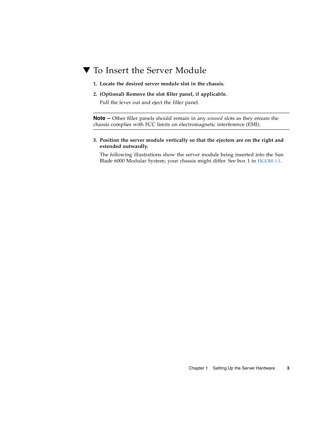 Sun Microsystems X6240 manual To Insert the Server Module 