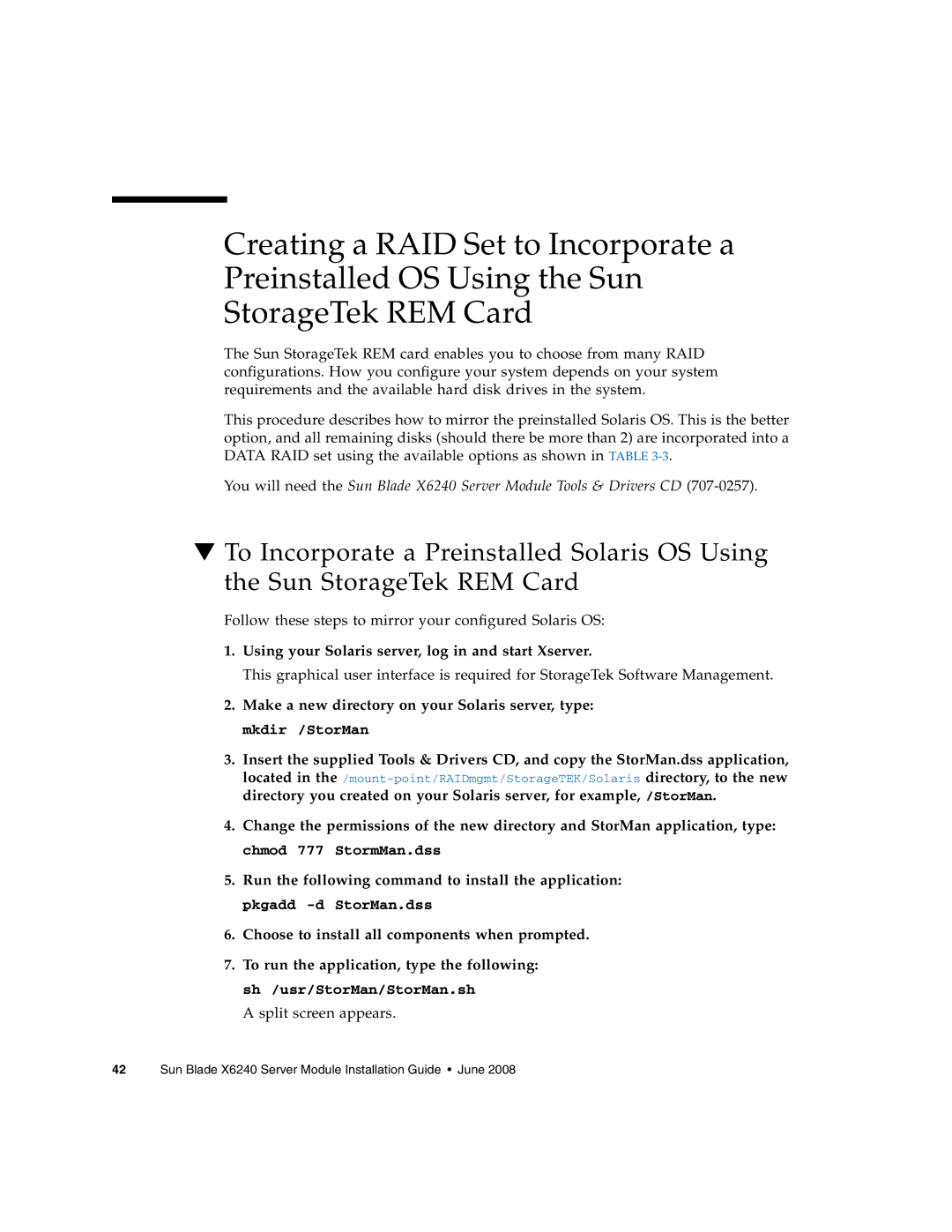 Sun Microsystems X6240 manual Using your Solaris server, log in and start Xserver 