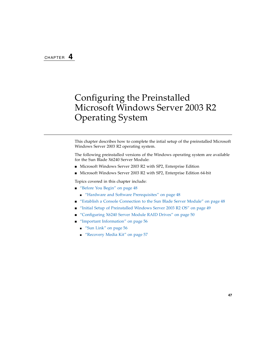 Sun Microsystems X6240 manual A P T E R 