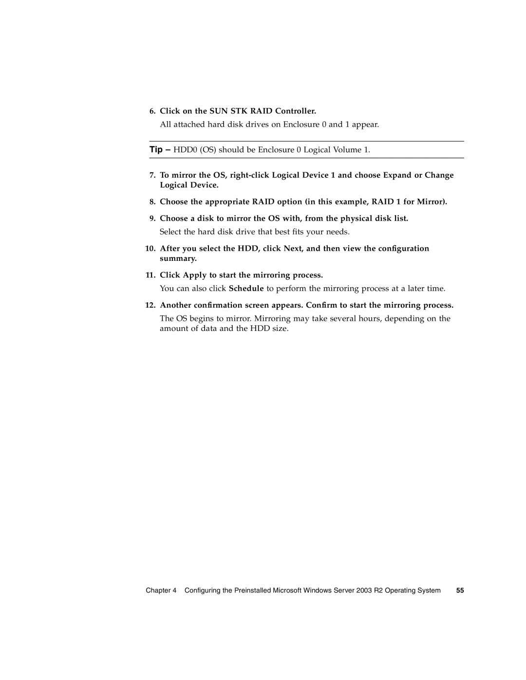 Sun Microsystems X6240 manual Click on the SUN STK RAID Controller 