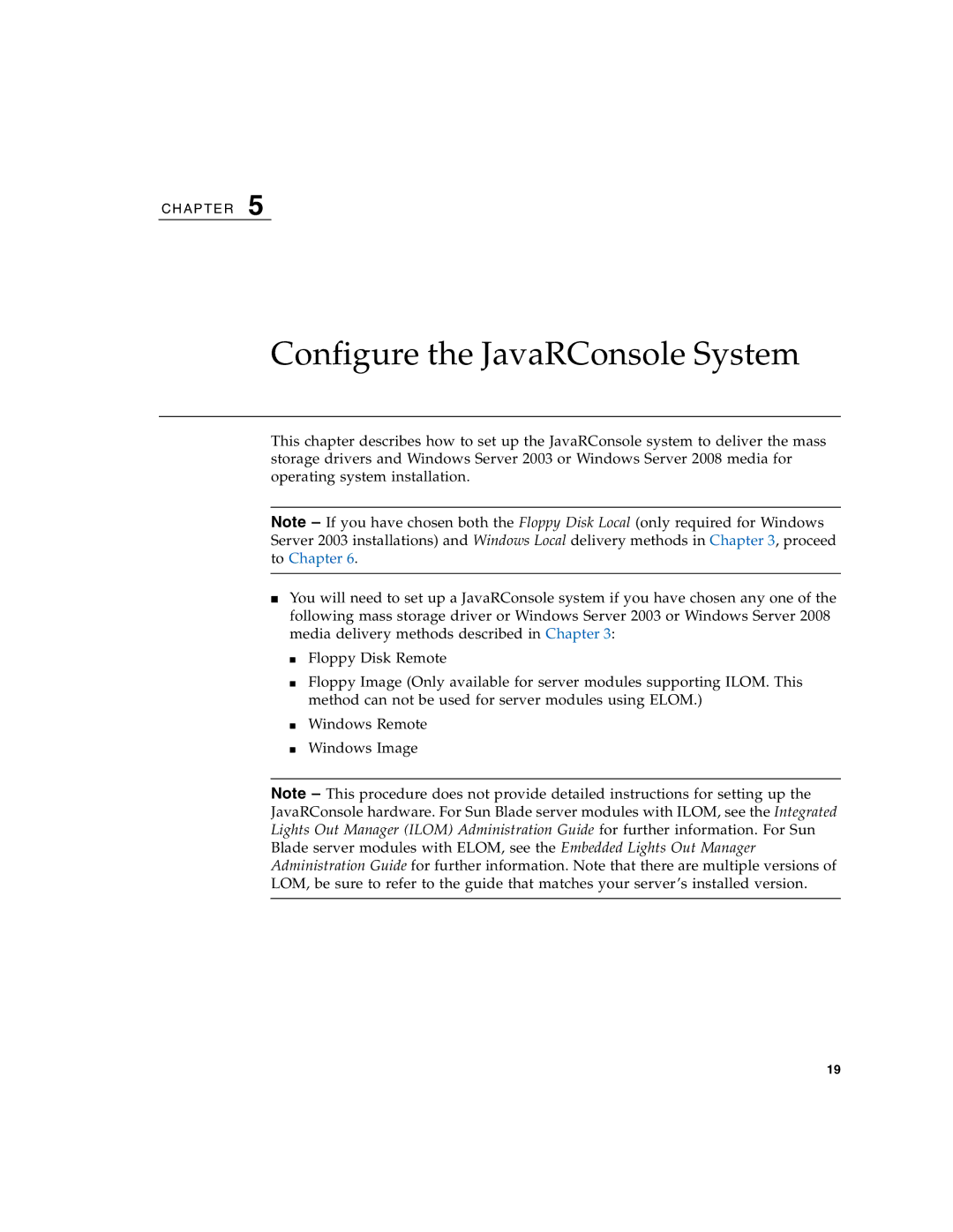 Sun Microsystems X6250 manual Configure the JavaRConsole System 