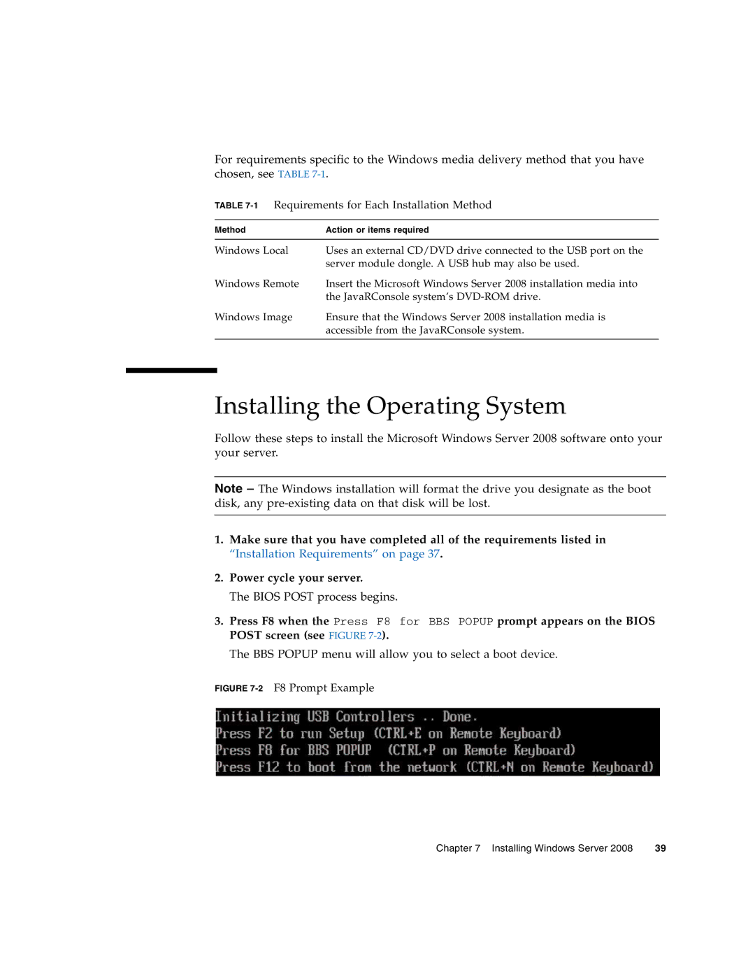 Sun Microsystems X6250 manual Installing the Operating System 