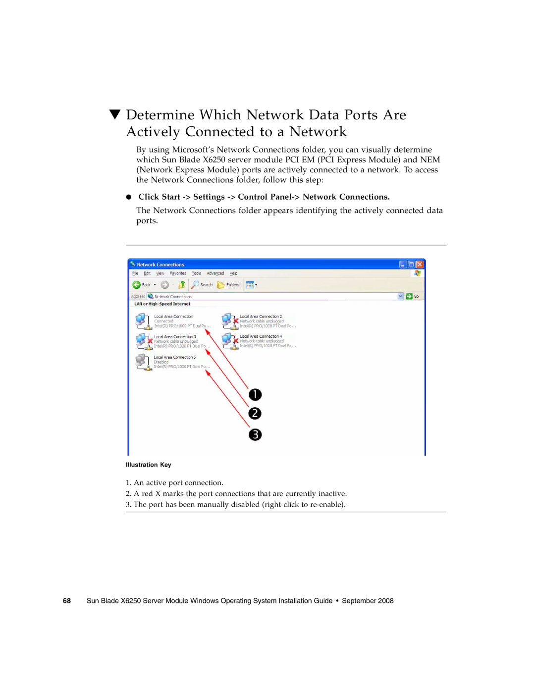 Sun Microsystems X6250 manual Click Start Settings Control Panel- Network Connections 