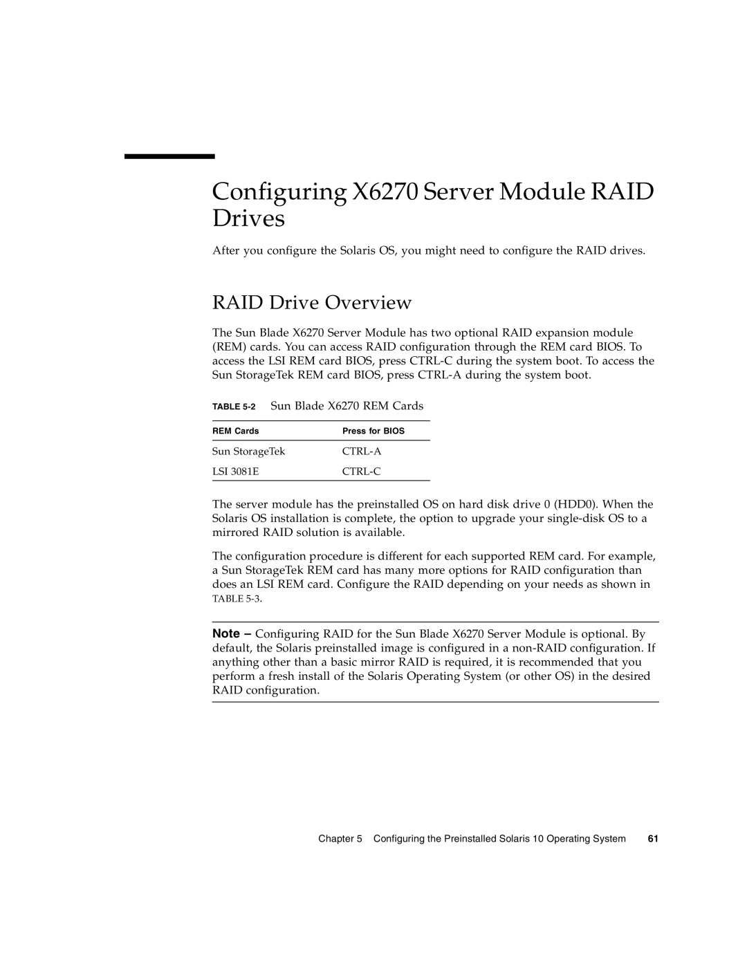 Sun Microsystems manual Configuring X6270 Server Module RAID Drives, RAID Drive Overview 