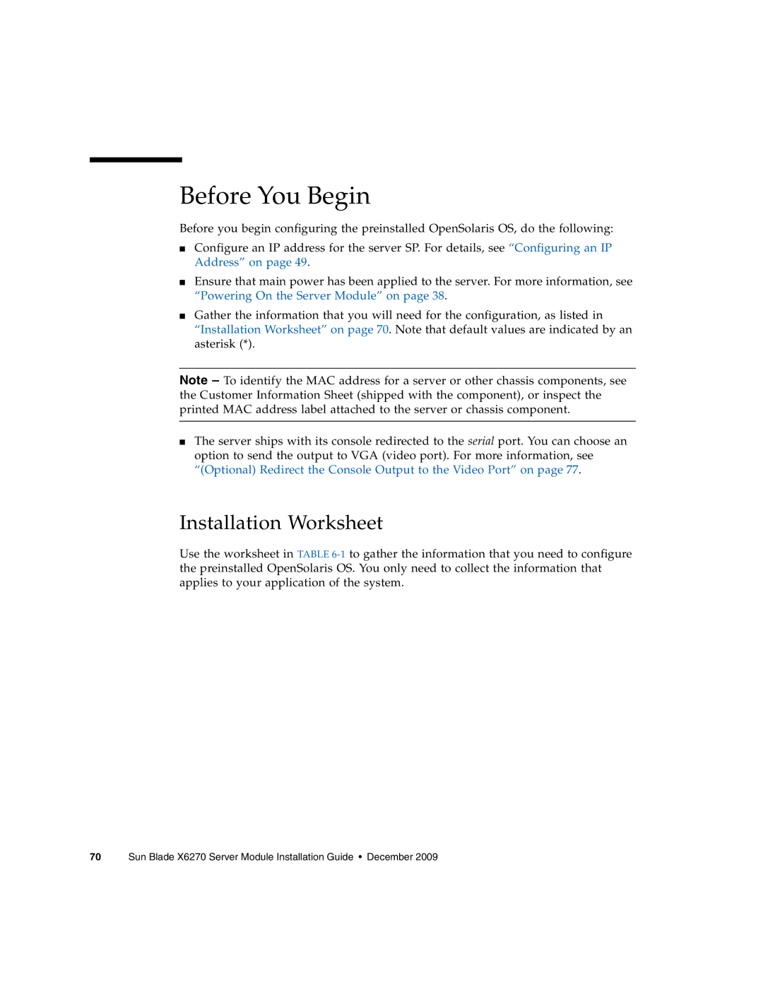 Sun Microsystems X6270 manual Before You Begin 