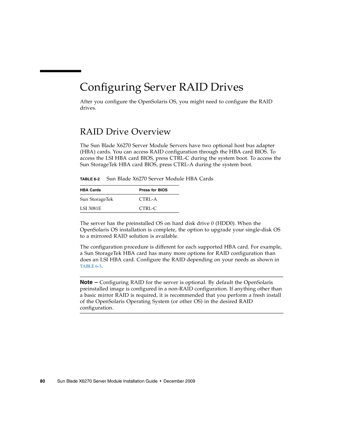 Sun Microsystems X6270 manual Configuring Server RAID Drives, RAID Drive Overview 