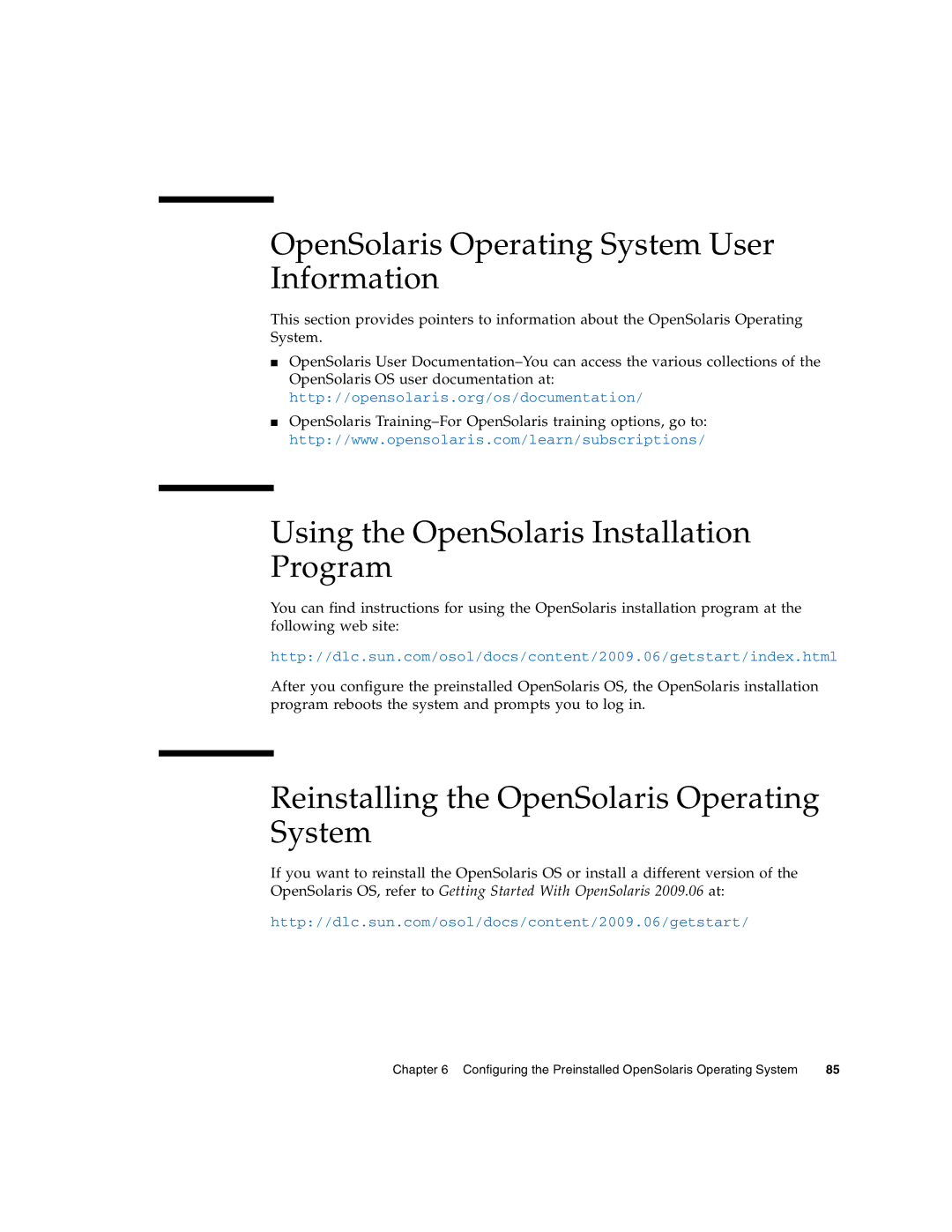 Sun Microsystems X6270 manual OpenSolaris Operating System User Information, Using the OpenSolaris Installation Program 