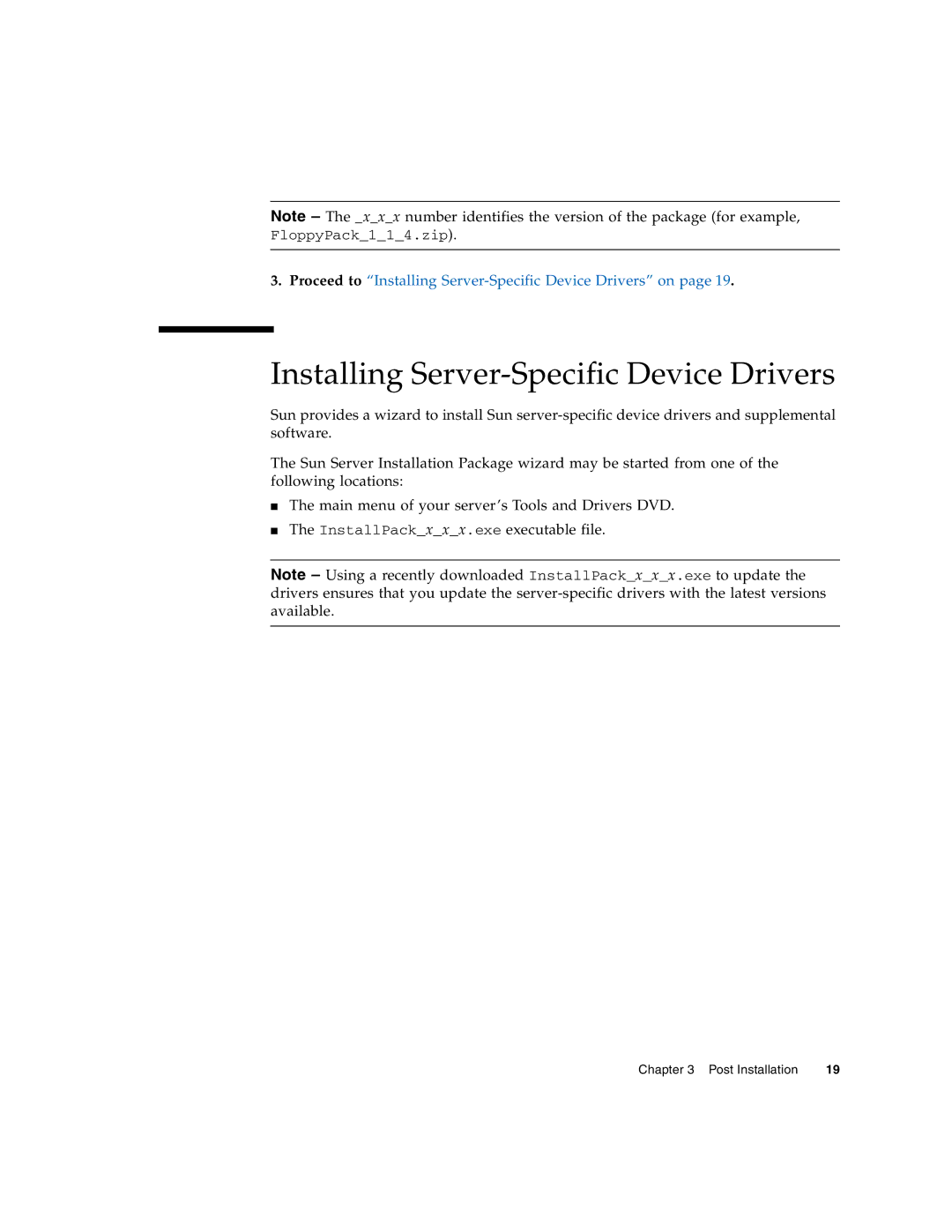 Sun Microsystems X6275 manual Installing Server-Specific Device Drivers 