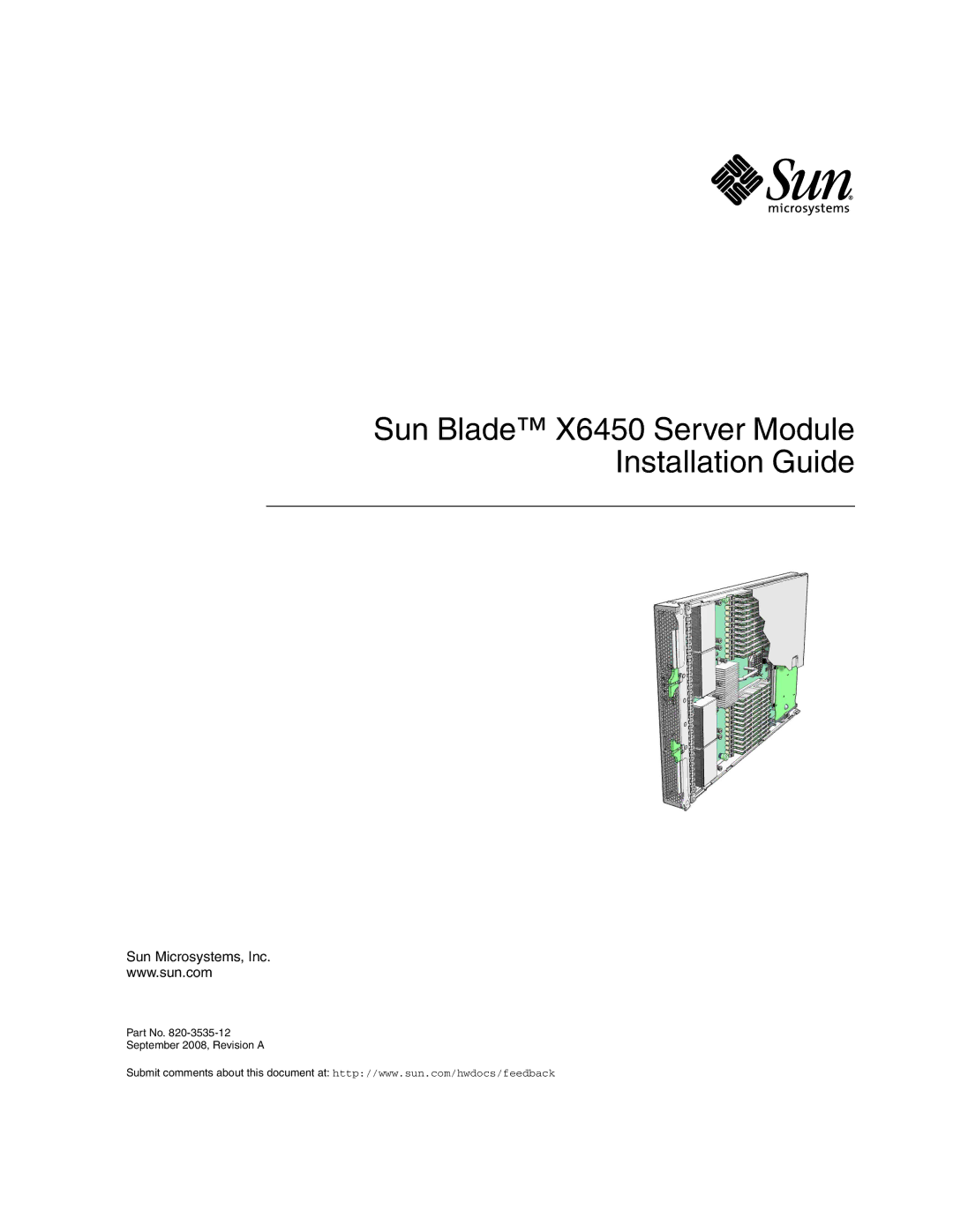 Sun Microsystems manual Sun Blade X6450 Server Module Installation Guide 