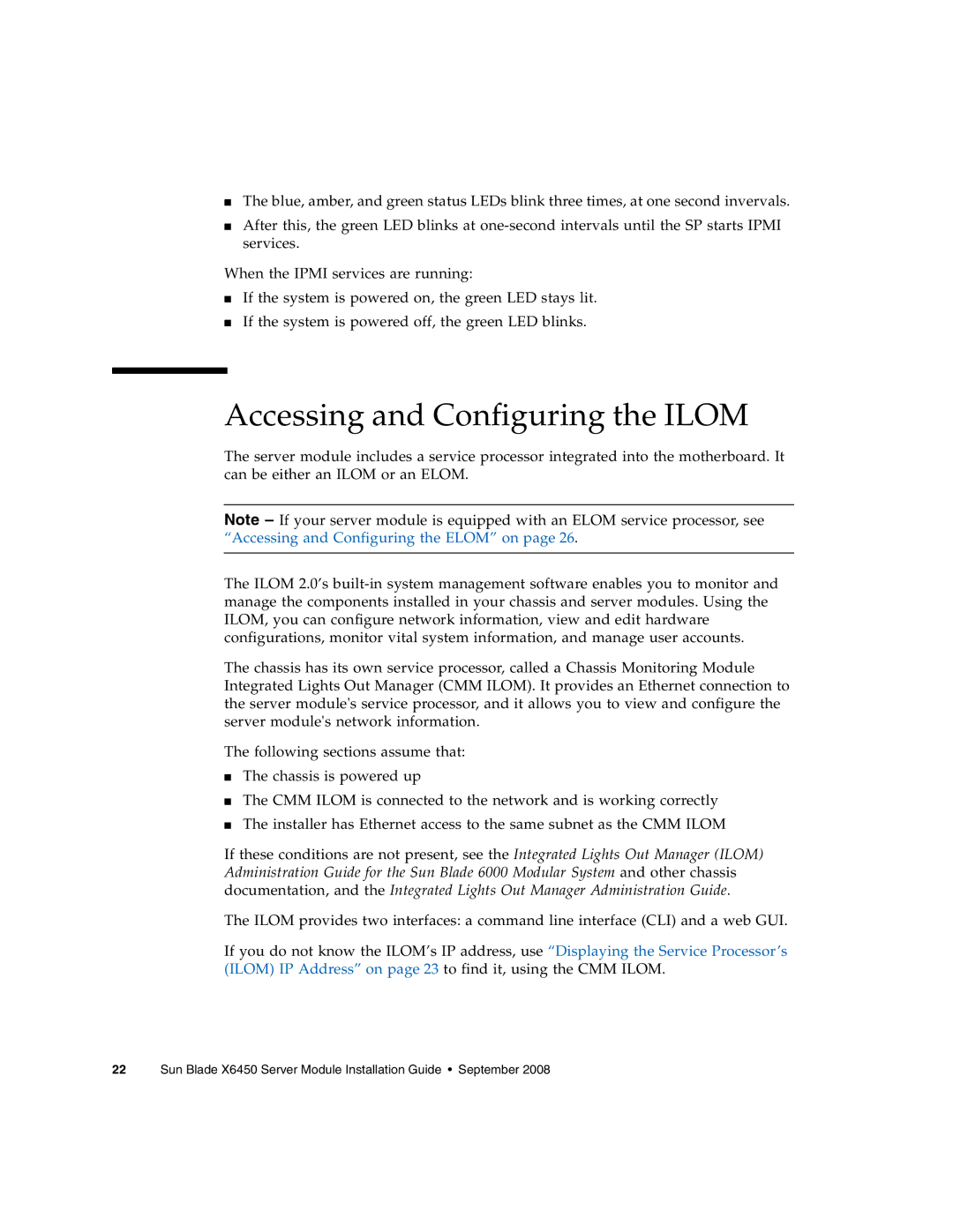 Sun Microsystems X6450 manual Accessing and Configuring the Ilom 