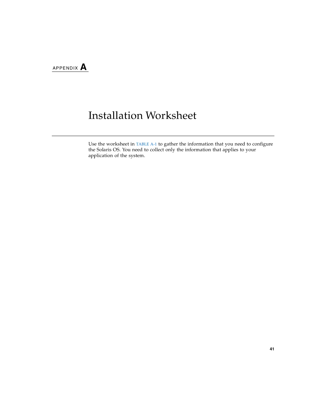 Sun Microsystems X6450 manual Installation Worksheet 