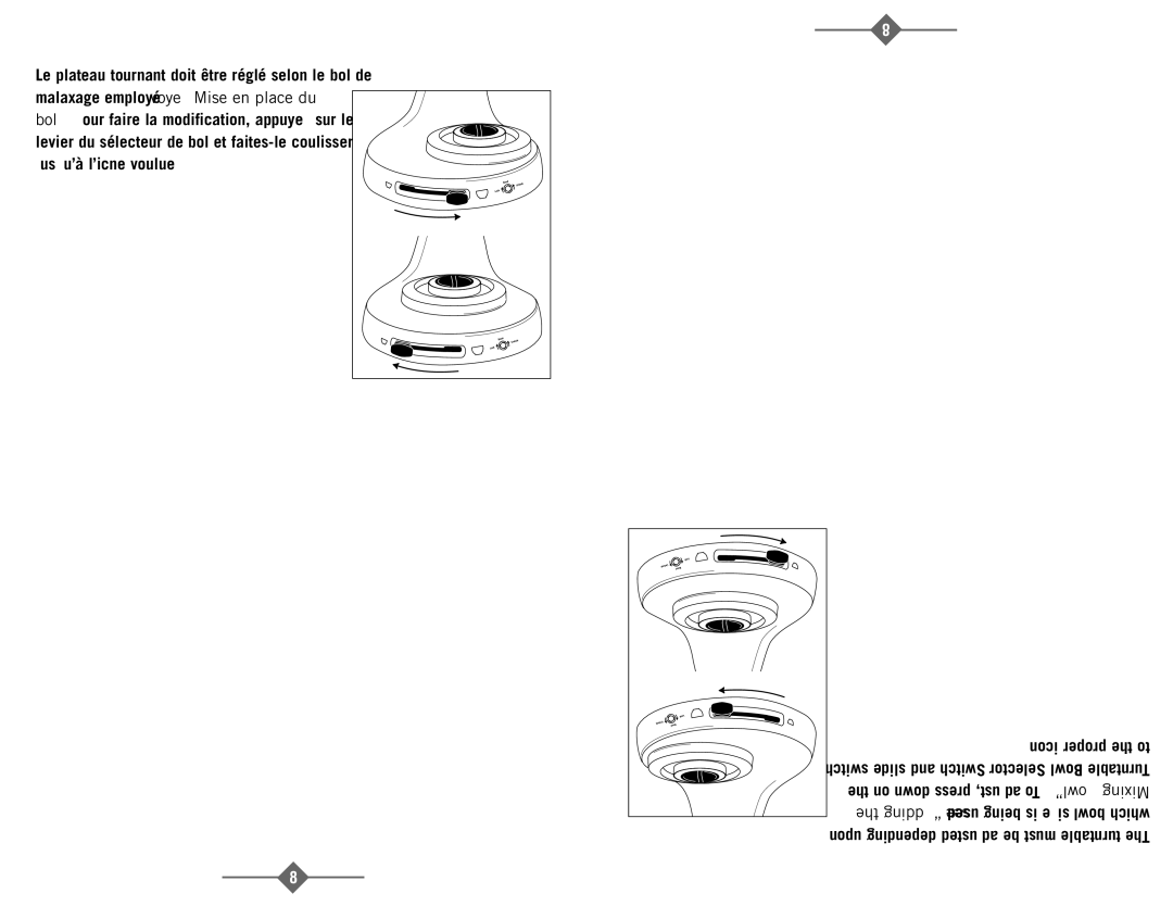 Sunbeam 2349, 2346, 2347, 2348 instruction manual Ajustement DU Plateau Tournant, Urntablet the Djustinga 