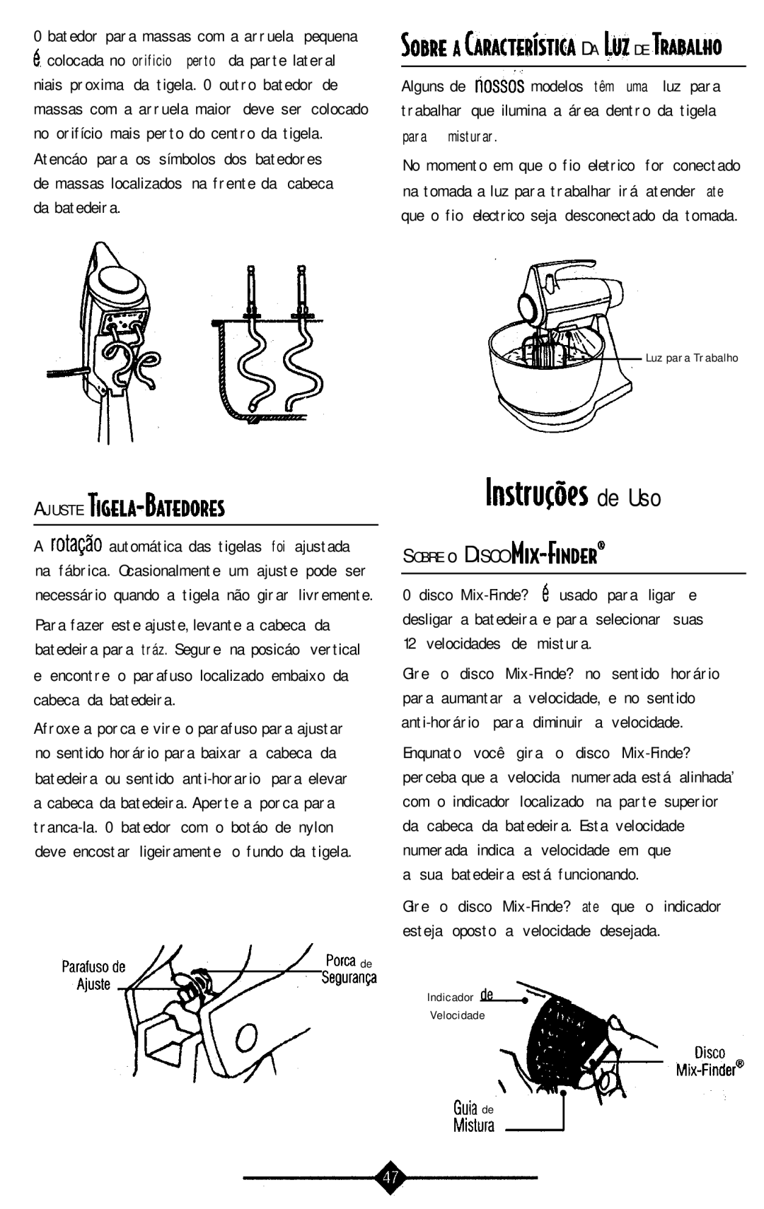 Sunbeam 2359, 2356, 2360, 2358 instruction manual Instruões de Uso 