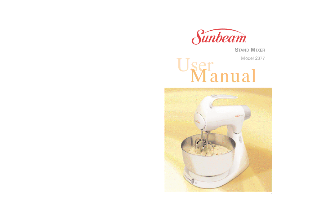 Sunbeam 2377 user manual User 