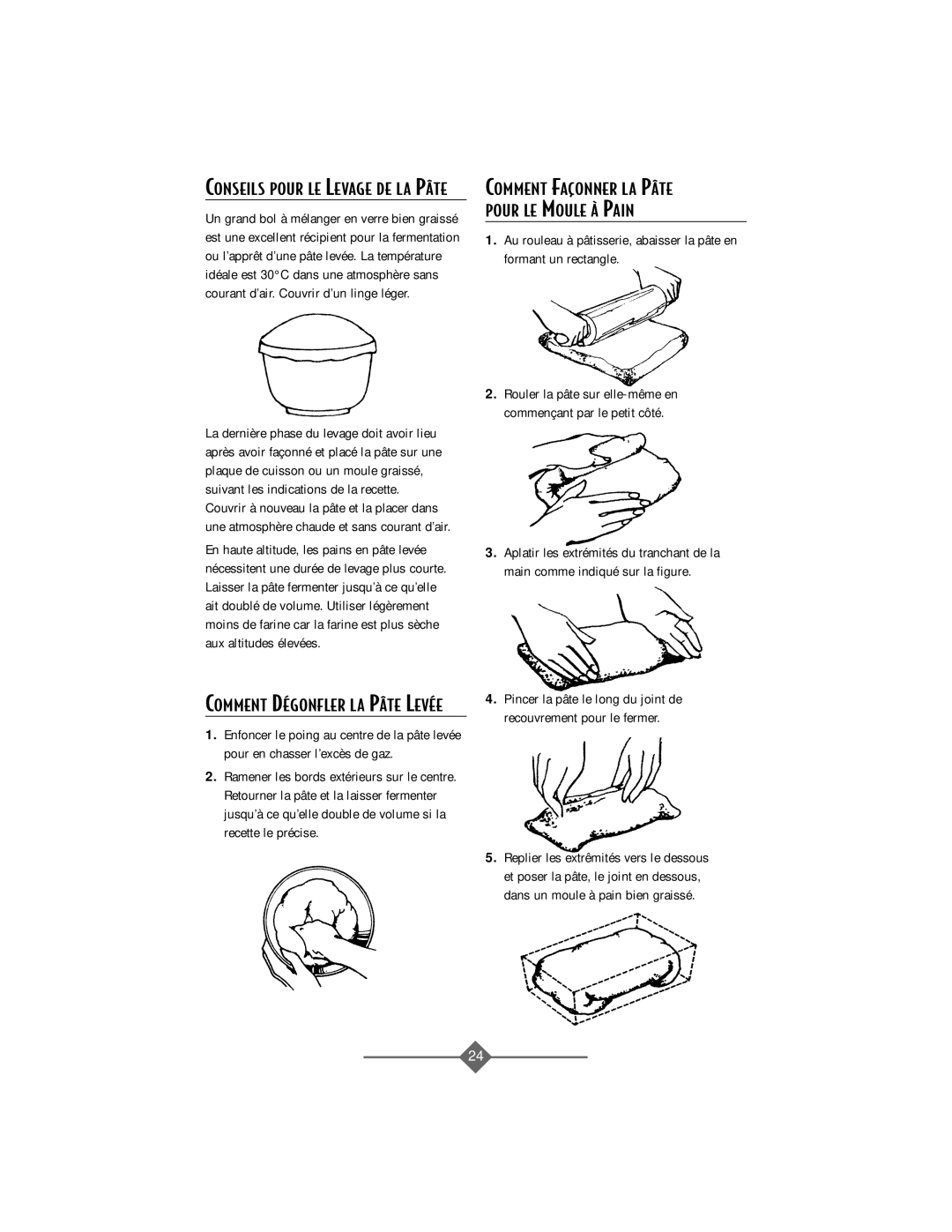 Sunbeam 2369, 2388, 2368, 2386, 2367 instruction manual Pour LE Moule Ë Pain, Conseils Pour LE Levage DE LA PåTE 