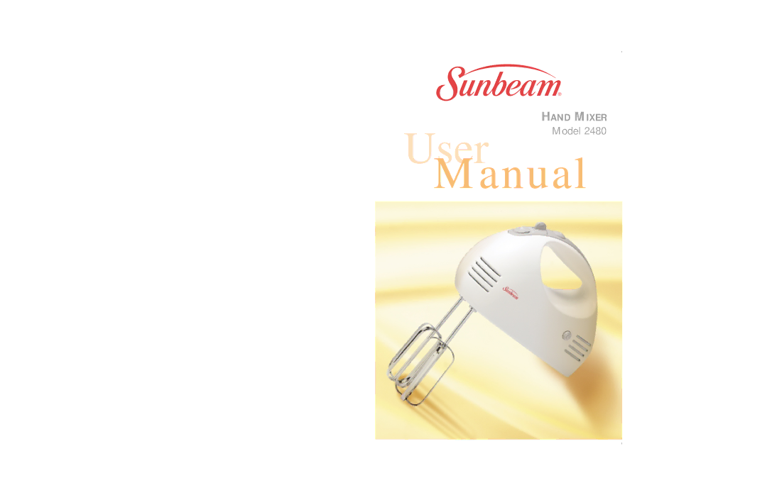 Sunbeam 2480 user manual User 