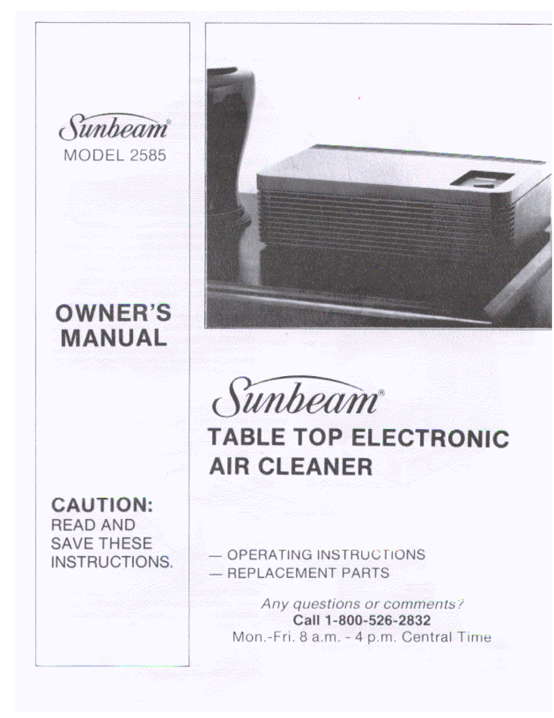 Sunbeam 2585 manual 