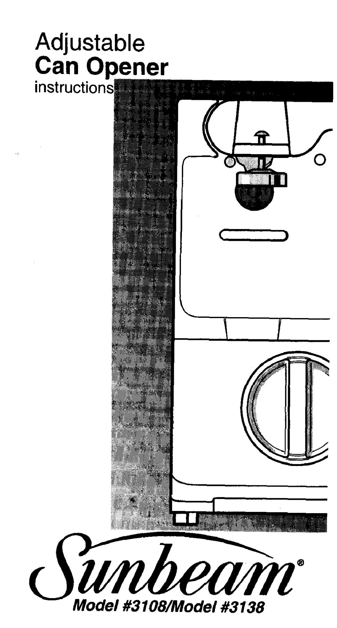 Sunbeam 3108, 3138 manual Adjustable 