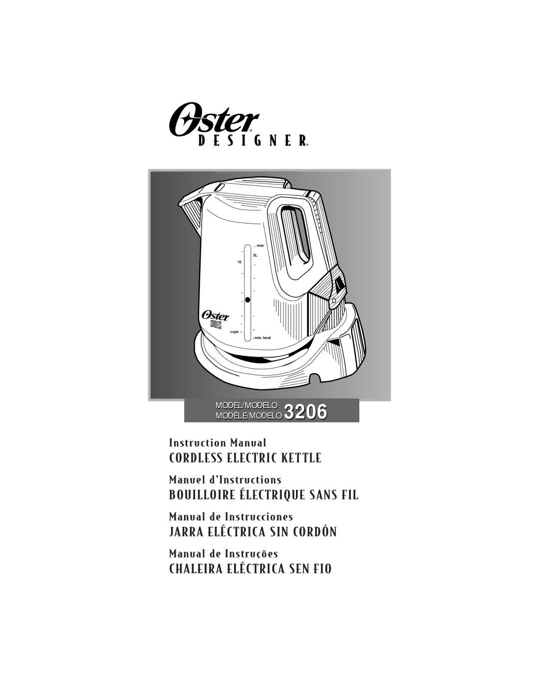 Sunbeam 3206 instruction manual Cordless Electric KET TLE 