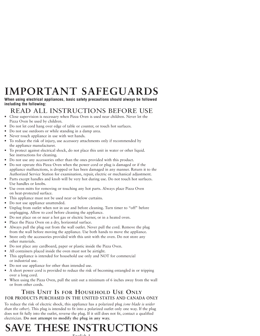 Sunbeam 3224 user manual Important Safeguards 