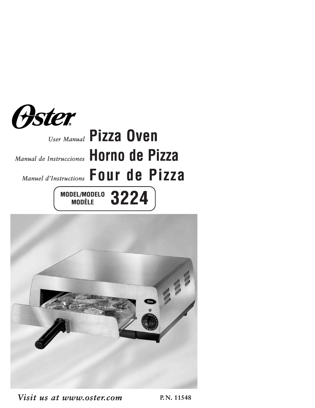 Sunbeam 3224 user manual Model/Modelo Modèle, P. N, Manual de Instrucciones Horno de Pizza 