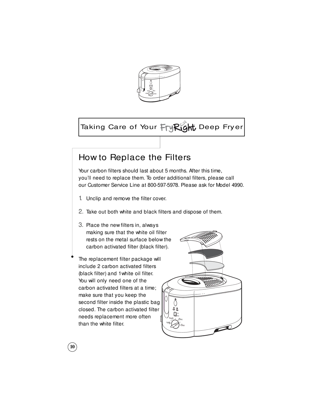 Sunbeam 3247, 3242 owner manual How to Replace the Filters 