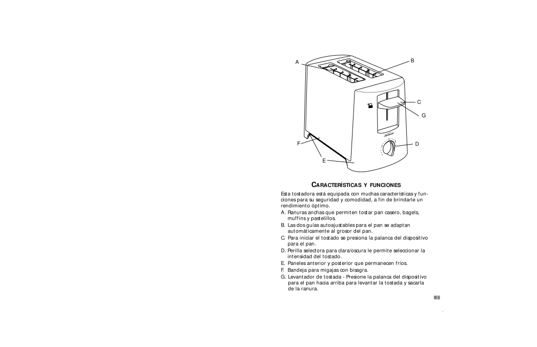 Sunbeam 3837 user manual Características Y Funciones 