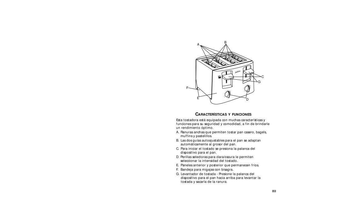 Sunbeam 3838 user manual Características Y Funciones 