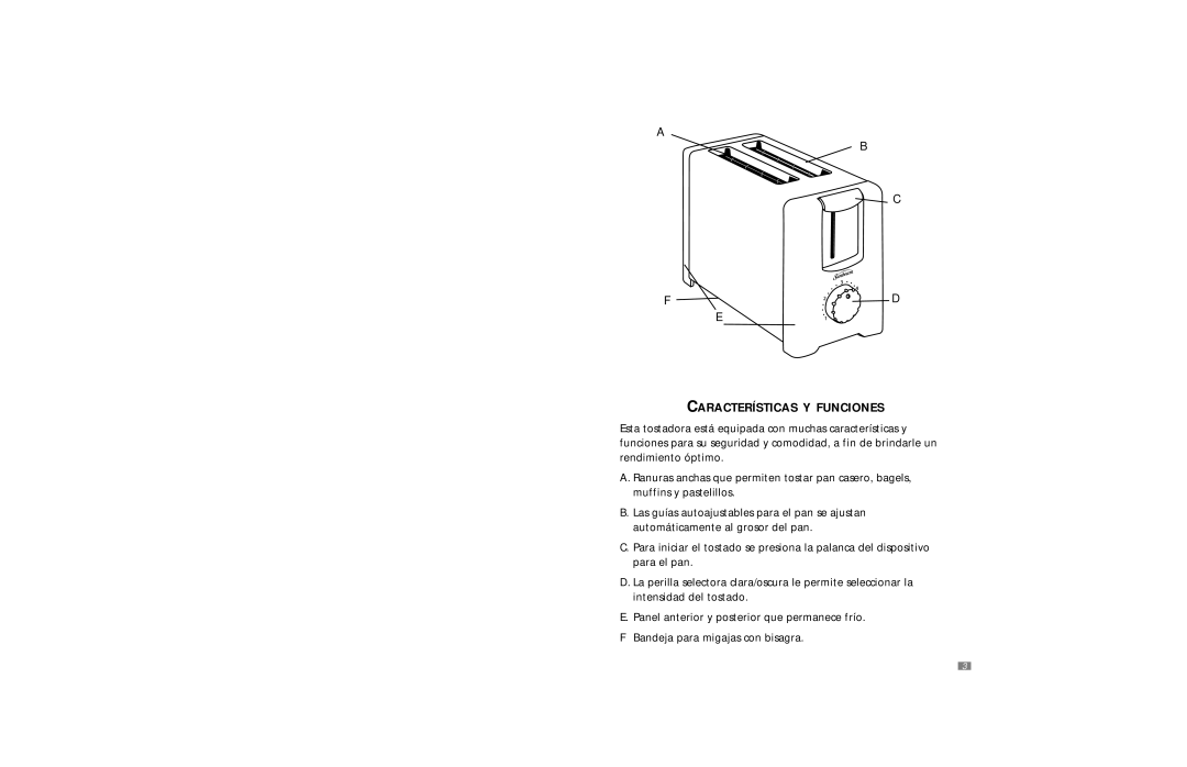 Sunbeam 3840 user manual Características Y Funciones 