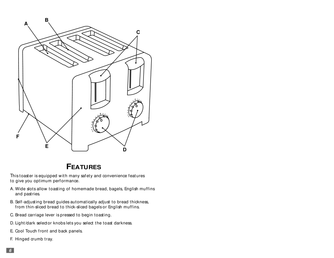 Sunbeam 3842 user manual Features 