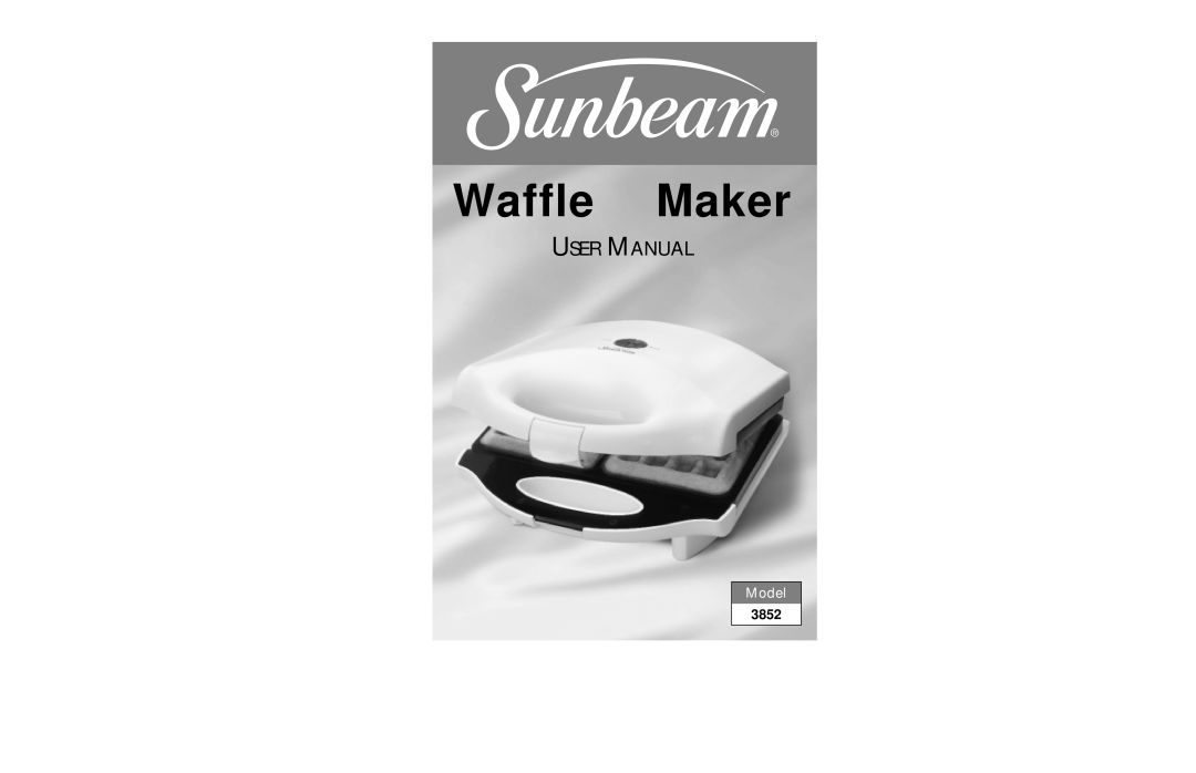 Sunbeam 3852 user manual Waffle Maker, Model 